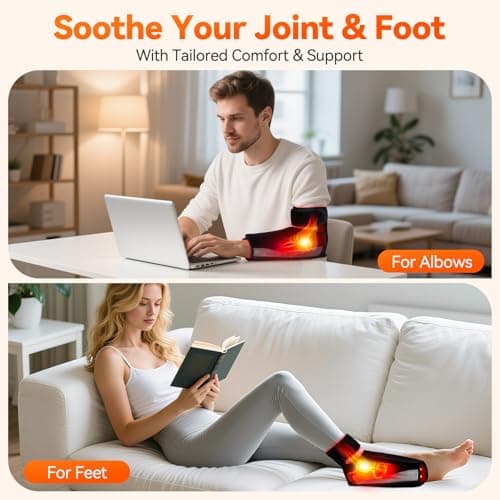 Puroth Red Light Therapy for Feet, Infrared Light Therapy Feet Wrap with 660nm 850nm Near Infrared, 5 Adjustable Brightness Timer, 3 Modes for Foot Ankle Heel, Up to Foot Size 12, Gift for Women Men - Thumbnail 3