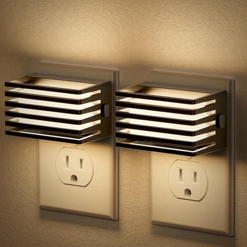 JandCase LED Night Light, [2 Pack] Night Lights Plug into Wall with Dusk to Dawn Sensor, Dimmable Plug in Night Light, Adjustable Brightness, 3000K Soft White Nightlight for Bedroom Bathroom Hallway - Image 1