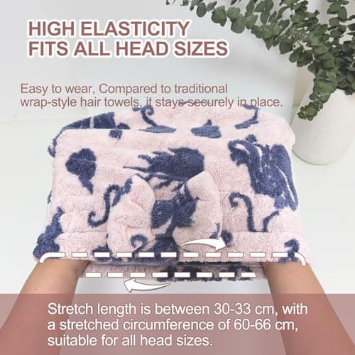 Jseng 3Packs Microfiber Hair Towel for Women - Quick-Drying, Super Absorbent Hair Wrap with Bow Design, Soft Hair Towel Turban for Curly Long Wet Hair - Thumbnail 3