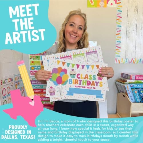 Happy Birthday Bulletin Board Set for Classroom - Dry Erase Birthday Calendar for Classroom Decor, Reusable Class Birthdays Chart, Preschool Kindergarten Elementary Bulletin Board Decorations - Thumbnail 2