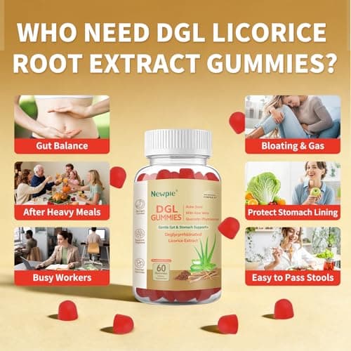 DGL Gummies | Deglycyrrhizinated Licorice Root Extract, Quercetin, Aloe Vera, Anise Seed Powder | Gut Health, Stomach Soothe, Gerd Support, Digestive Comfort | Gluten Free, 120 ct(Strawberry Flavor) - Thumbnail 6