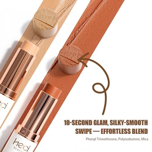 HECI BEAUTY Skin Tint Foundation Stick, Balm to Cream Foundation with Light to Medium Coverage, Infused with Hydrating Ingredients, Porcelain, 0.25 oz - Thumbnail 5