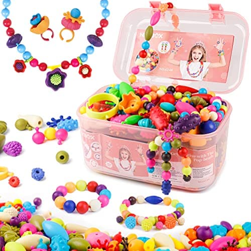 NEXBOX Girls Crafts Jewelry Making Kit for Toddlers - Pop Beads Toys Sets for Little Kids Age 3 4 5 6 Year Old, Ideas Birthday Gifts - Image 1