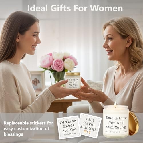 Gifts for Women, Birthday Gifts for Women, Unique Friendship Christmas Gift for Mom, Womens, Best Friend, Her, Sister, Bestie, Funny Lavender Scented Candles with Replaceable Stickers Gift Ideas - Thumbnail 6