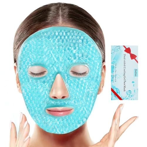 BeeVines Ice Face Mask, Cooling Gel Pack for Puffy Eyes, Cold & Hot Reusable Compress, Frozen Eye Packs Masks for Women for Dark Circles, Puffiness & Allergies (One Pack Blue) - Image 1