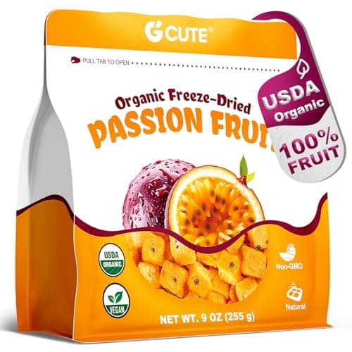 Organic Freeze Dried Passion Fruit Chunks, 9oz/255g | No Additives, Non-GMO, Gluten-Free & Unsweetened | Crunchy Dehydrated Fruits for Smoothies, Baking, Tea, Desserts & Natural Healthy Dry Snacks - Image 1