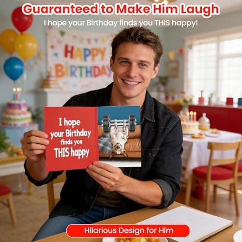 mountova Funny Birthday Card with Sound & Motion, Hilarious Dog Design – Happy Birthday Gift for Sons, Men, Friends & Family - Thumbnail 3