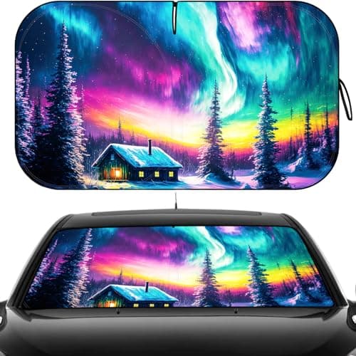 Windshield Sun Shade - Windshield Sun Shade Foldable, Car Sun Shade Windshield Keeps Interior Cool, Foldable Sunshade for Car Windshield with Storage Bag for Cars, SUVs, 55'' x 32''