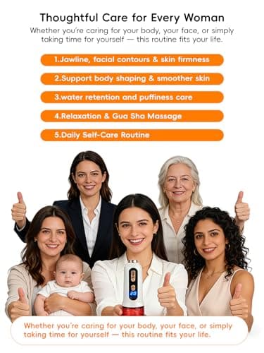 5-in-1 Body Sculpting Machine – Gua Sha & Cupping Vacuum Massage Device, Lymphatic Drainage Massage, Anti-Cellulite Tool & Skin Firming Care for Face, Belly, Arms, Legs, Waist & Love Handles-white - Thumbnail 5