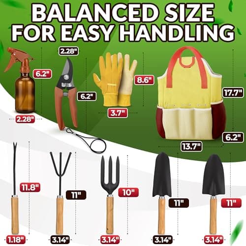 10 Pcs Gardening Tool Set for Women – All-in-One Garden Tools Set with Handy Tote Bag, Ergonomic Design & Rust-Resistant Steel – Gardening Tools for Women for Easy Garden Care & Gifts for Plant Lovers - Thumbnail 2
