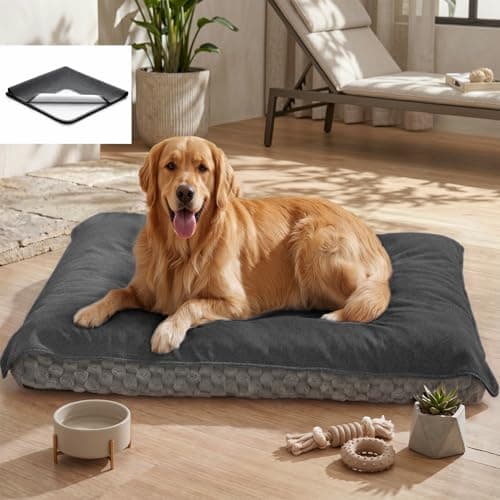 MontVoo Washable Dog Bed Cover, Absorbent Quick Dry Pet Bed Sheet, Easy Hair Removal Couch Covers for Dog/Cat, 24x35 Inches, Waterproof PU Backing Dog Bed Mat for Car Seat/Crate, Cover Only, Darkgrey - Image 1