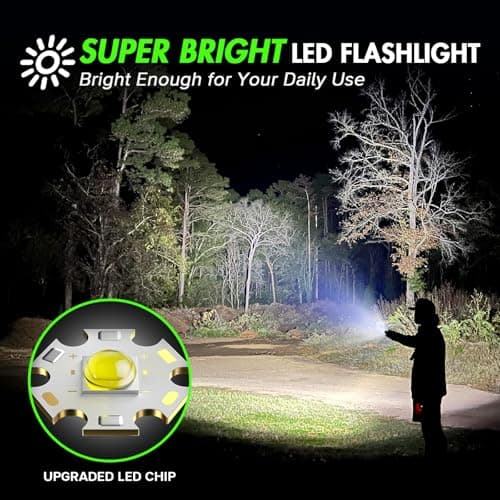 WdtPro LED Flashlight High Lumens SR2000 Pro, 4 Pack Brighter Tactical Flashlights with 5 Modes & Zoomable, Powerful Mini Flash Light for Emergency, Camping, Hiking (Colorful) - Thumbnail 2