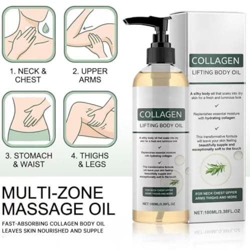 Collagen Lifting Body Oil – Hydrating Collagen Oil for Body – Firming for Skin Tightening – After-Shower Moisturizing & Anti-Aging – Silky, Lightweight & Non-Greasy, 3.38 Fl Oz - Thumbnail 4