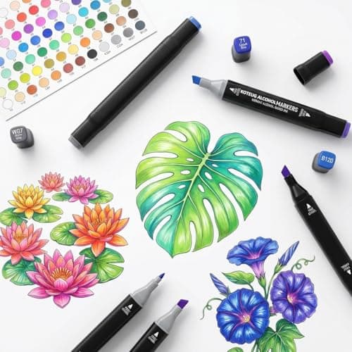 120 Alcohol Markers, Dual Tip Art Supplies for Drawing, Sketching, and Anime Artists, 1-Second Quick Dry Anti-Smudge, Chisel Fine Tips, with Storage Case, Perfect for Adult Stress Relief and Gift - Thumbnail 5
