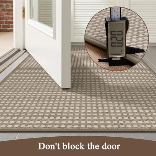 U'Artlines Door Mat 36"x59",Non Slip Rubber Backing Floor Mats, Absorbent Dirt Resistant Low-Profile Doormats, Front Door Mat Rug for Indoor Outdoor Entry, Patio, Porch Brown - Thumbnail 4