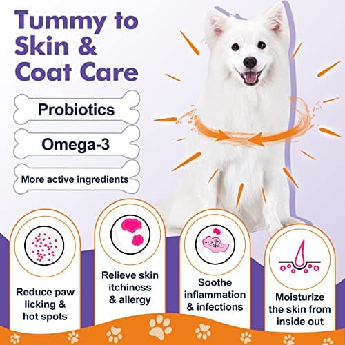 Probiotics for Dogs, Freeze-Dried Dog Probiotics and Digestive Enzymes, Plus Omega-3 for Itchy Skin, 3-in-1 Prebiotics for Digestive Health, Dog Vitamins and Supplements for Immune Health, 120 Bites - Thumbnail 5