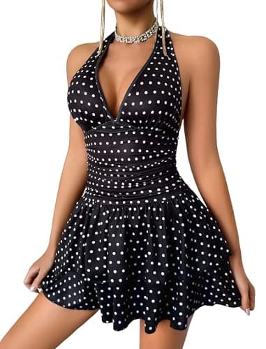 Avidlove Beach Dress Women Sleeveless Bodycon Sexy Club Party Mini Dresses Dinner Outfits for Women Polka Dots Medium - Image 1