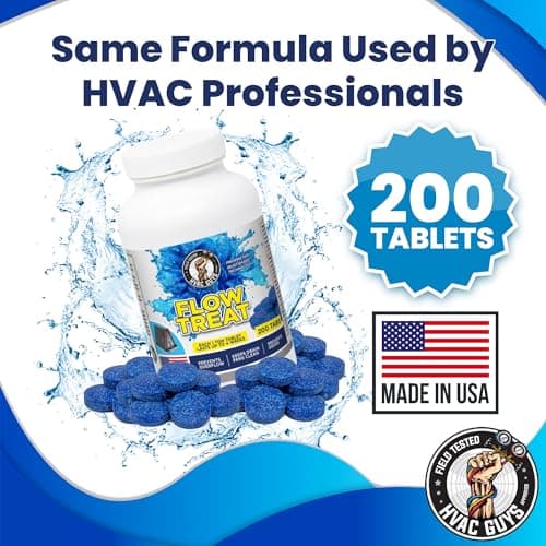 HVAC GUYS – Flow Treat Tabs - 200 Tablets | AC Drain Line Cleaner | Prevents Odors, Keeps HVAC Drain Pan Clean, Prevents Overflow | One Tablet Lasts up to 4 Weeks - Thumbnail 2