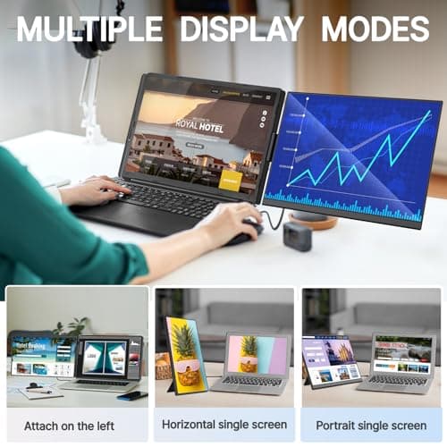 Redalf Laptop Screen Extender, 15.6" FHD 1080P Portable Monitor for Laptop, Detachable and Plug-Play Travel Monitor for 13-17.3" Laptops,Compatible for Mac/Wins/Dex/Chrome - Thumbnail 3