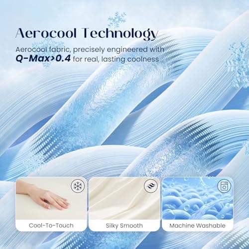 Dream Valley® Cooling Pillow Cases for Hot Sleepers, Softer Than Silk Pillowcase, King Size Set of 2, Breathable Mellow Sleep Pillow Covers for Deep Sleep, Ivory, 20''×36'' - Thumbnail 3