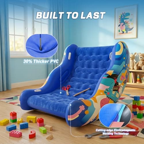 Inflatable Sensory Chair for Autistic Kids – Toddler Rocking Chair for Sensory Seeking, ADHD & Calming – Blow Up Crash Pad for Deep Pressure Therapy in Sensory Room, Birthday Gifts for Boys Girls - Thumbnail 5