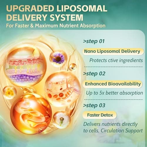 21-in-1 Liposomal Lymphatic Drainage Supplements, 100 Day Supply, 6000mg Lymph System Support for Women & Men with Echinacea, Dandelion, Burdock, Bromelain, Calendula, Turmeric & More, 300 Softgels - Thumbnail 4