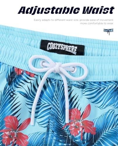 CoozySphere Mens 5 inch Swim Trunks with Mesh Lining Quick Dry Board Shorts 80 80s Vintage Bathing Suits M - Thumbnail 4