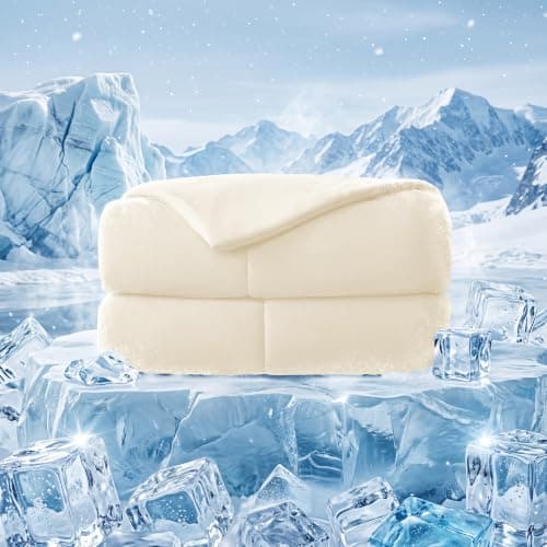 MASVIS Cooling Comforter King Size, Cooling Blanket for Hot Sleepers Lightweight Summer Blanket with Double-Sided Cold Tech Fabric,Breathable Cold Blanket,Beige,90"X108"