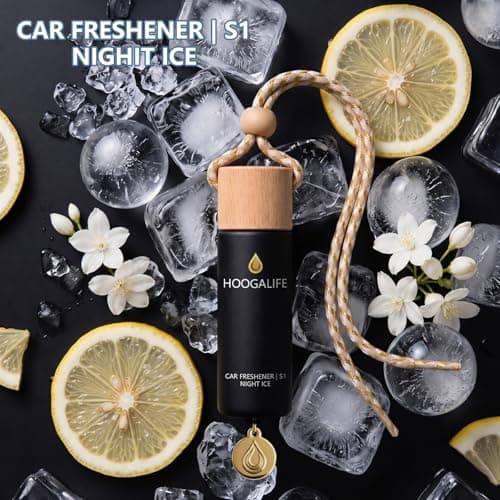 HOOGALIFE Car Air Freshener 2 Pack, Night ICE Hanging Diffuser, 45+ Days Long Lasting Scent, Refillable Bottle, Odor Control for Auto Interior, Made in USA - Thumbnail 2