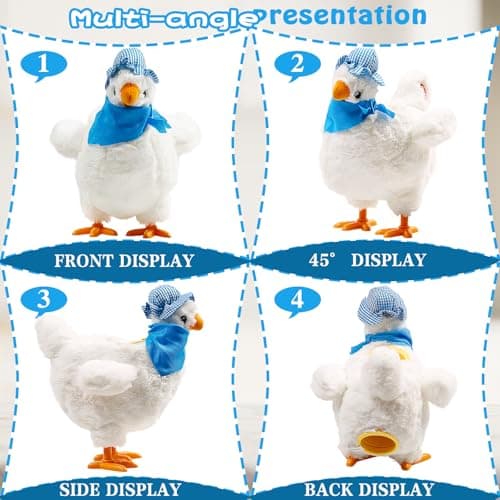 dgdgcool Easter Toys Chicken Laying Eggs Electric Chicken Stuffed Animal Dancing Toy Stuffed Plush Toy with Music - Thumbnail 5