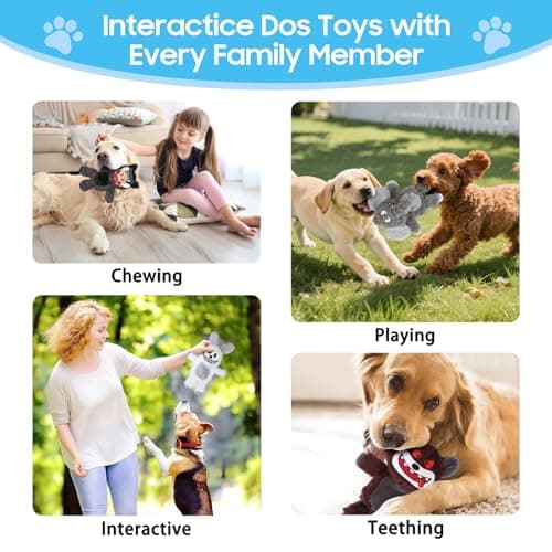 Bzonsmart 5 Pack Squeaky Dog Toys.Tough Plush Chew Toys for Dogs.Interactive Dog Toys to Keep Small Medium Large Breed Dogs Busy .Durable Anti-Boredom Dog Toy for Teething & Playtime. - Thumbnail 6