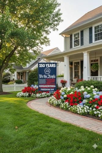 250 Anniversary USA Garden Flag,America Garden Flags For Outside,12x18'',Double Sided Flag For Outdoor Garden Decor (We the People) - Thumbnail 5