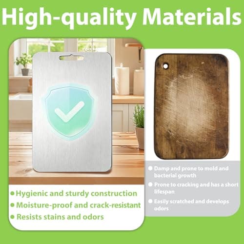 Titanium Cutting Boards for Kitchen - 100% Pure Double-Sided Food Grade Chopping Boards for Kitchen, Dishwasher Safe, Odor Resistant & Easy to Clean for Meat, Vegetables, Fruits (13.4“L x 9.1"W) - Thumbnail 6
