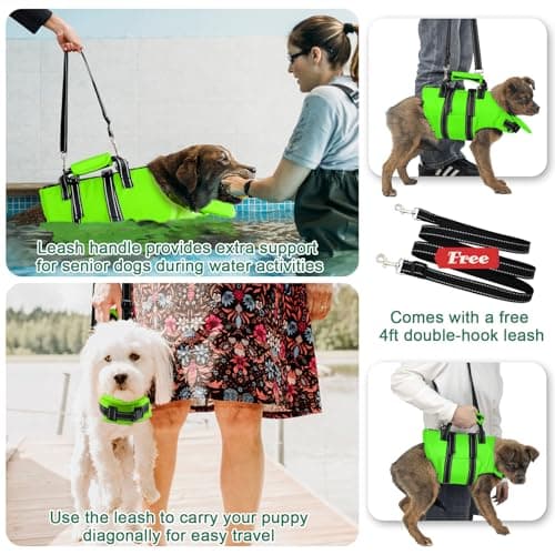 Fragralley Dog Life Jacket with Self-Locking Zipper, High-Buoyancy Ripstop Dog Swimming Vest, Floating Vest with Rescue Handle for Swimming and Boating, PFD Available for Small, Medium, and Large Dogs - Thumbnail 2