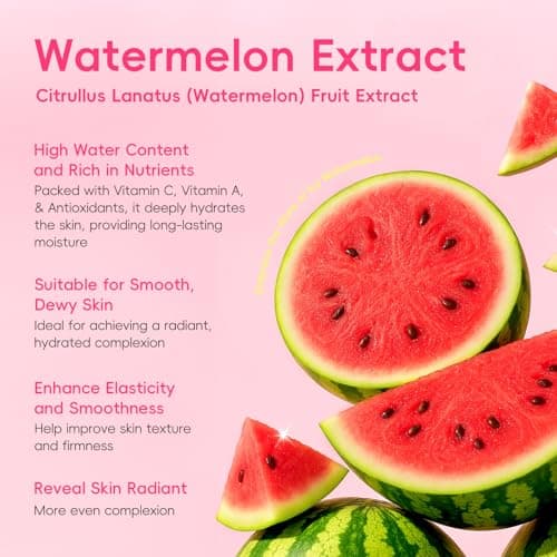 QUIYUM Watermelon & Niacinamide Skin Care Set, Beauty Facial Skincare Products, Routine Skincare for Teens, Nourishing, Hydration, Glow Up, Trendy Stuff for Girls with 3PCS, Birthday Mother's Day Gift - Thumbnail 6