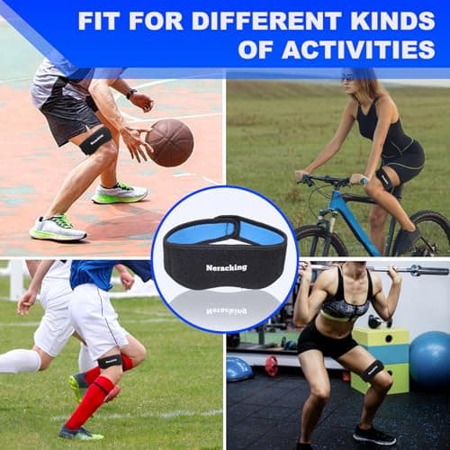Neracking IT Band Strap, Adjustable IT Band Relief, Iliotibial Band Compression Wrap for Running, Cycling, Hiking, Exercising, Athletic Stabilizer for Men, Women (Blue Inside, 1 pc) - Thumbnail 5