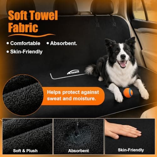 KIGEMOS Back Seat Cover, Waterproof Non-Slip Bench Seat Protector for Cars - Thumbnail 3