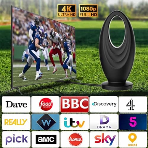 2025 TV Antenna Indoor/Outdoor VHF UHF Digital Antenna for Smart TV,Waterproof 2000 Miles for Local Channels with Amplifier 360° Receiving Support 4K 1080p HDTVs-16ft Long Cable - Thumbnail 2
