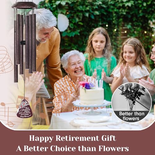 Retirement Gifts for Women/Men - 32" Wind Chimes Happy Retirement Gift for Coworker Colleague Boss Teacher Nurse - Farewell Appreciation Gifts Never Underestimate The Difference You've Made - Thumbnail 4