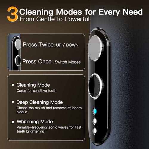 GearOra M23 Travel Electric Toothbrush for Adults, Retractable Portable Sonic Toothbrush, Aluminum Body, 30-Day Battery, Universal USB-C Charging, IPX7 Waterproof, Compact Travel Size Toothbrush - Thumbnail 5