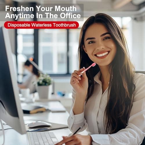 20Pack Mini Disposable Toothbrushes 5-in-1 Portable Pre-Pasted Travel Toothbrush with Toothpaste+Tongue Scraper+Floss+Pick Individually Wrapped Small Prepasted Travel Toothbrush for Kids Adult - Thumbnail 5