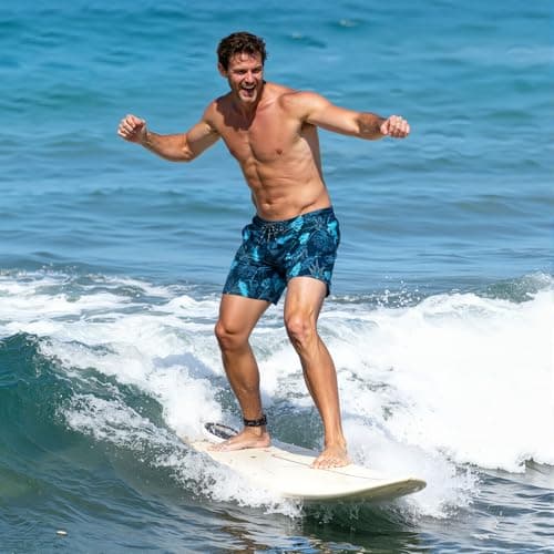 Cozople Mens Swim Trunks with Boxer Brief Tropic Palm 2 in 1 Bathing Suit with Compression Liner Quick Dry Swim Shorts Lightweight Board Shorts XL Rafting Surfing Diving Snorkeling Swimming Slides - Thumbnail 3