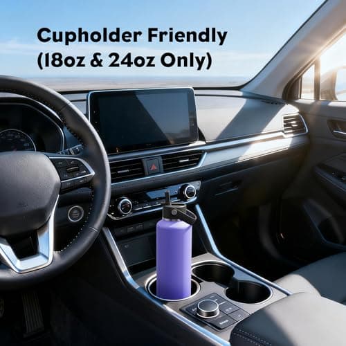 POWCAN 18oz Travel Water Bottle: Standard Mouth, Leakproof, BPA-Free, Easy Hold Handle, Insulated Stainless Steel Thermos with Straw for Teens, School, Outdoors, Running, Camping, Gym (Violet's Tale) - Thumbnail 5