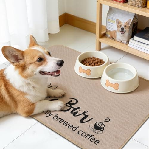 Findosom Dish Drying Mat, 12"x 20" Super Absorbent & Hide Stain Coffee Mat, Cuttable Drying Mat for Kitchen Counter, Coffee Bar Accessories, Under Dish Rack, Coffee Maker, Espresso Machine, Linen - Thumbnail 3