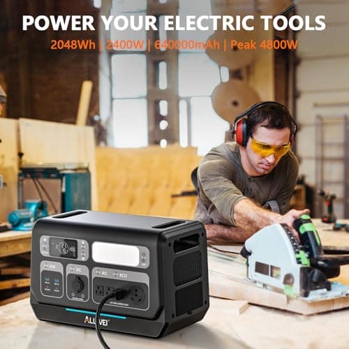 ALLWEI LiFePO4 Solar Generator 2400W with 2x 200W Solar Panels - Thumbnail 6