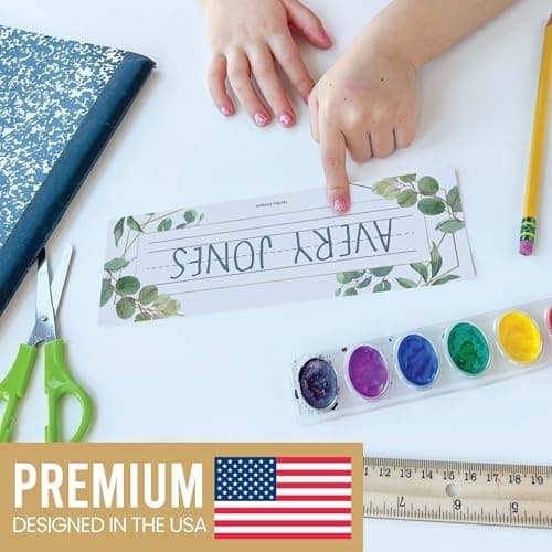 Hadley Designs Desk Name Tags for Classroom - 25 Student Desk Name Plates for Classroom Decor, 9x3 Greenery Nametags Cubby Labels Teacher Supplies, 1st 2nd 3rd Grade Kindergarten Preschool Must Haves - Thumbnail 2