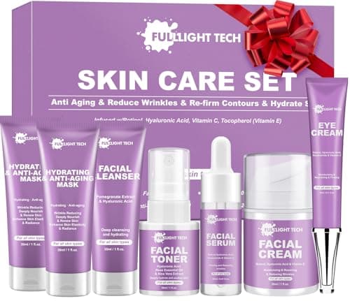 Skin Care Set,7 PCS Anti-aging,Firm Skin Care Kit,Women Skincare Gift Set W/ Facial Mask, Cleanser, Toner, Serum, Face Cream Travel-friendly Women Face Care Mom Gifts for Christmas Birthday Valentines - Image 1