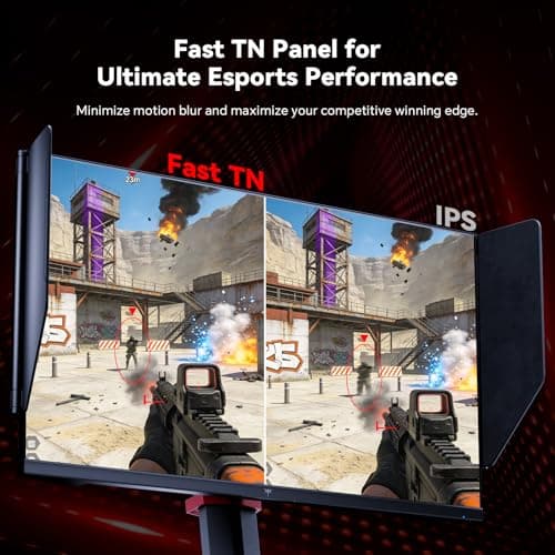 KTC 25M1 400Hz Gaming Monitor 240Hz, FHD 24.1 inch Fast TN Monitor with Shielding Hood, 0.5ms GTG, Adaptive Sync, VESA Support, Height Pivot Swivel Tilt Adjustable - Thumbnail 3
