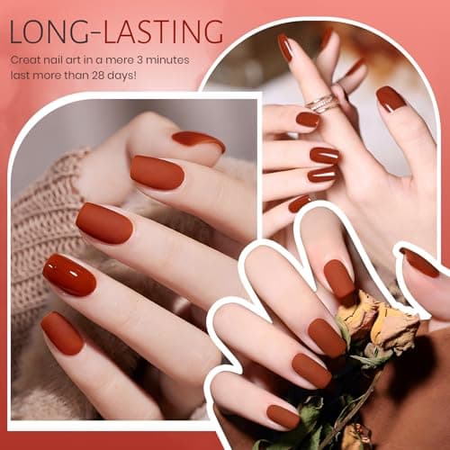 ABAC Ombre & Patting Gel Palette for Warm Nails,Rusty Red & Shimmer Solid Gel Duo,6g Full-Size - Thumbnail 3