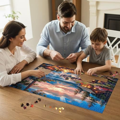 Lakeside Retreat Cabin Puzzles for Adults 1000 Pieces,Impossible Hard Difficult Challenging Jigsaw Puzzles for Adults 1000 Pieces,Puzzle with Letters on Back,Recycled Paper Jigsaw Puzzle(27.6"x19.7") - Thumbnail 5